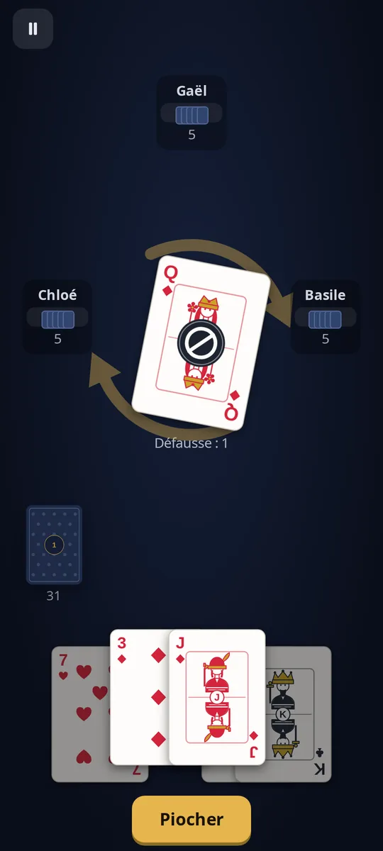 Une partie du 8 américain en cours